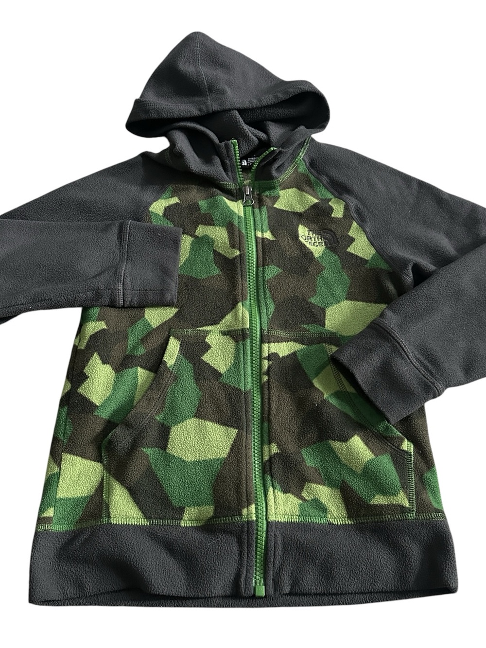 North Face Camouflage Light Weight Fleece Jacket Youth Boy Size 7